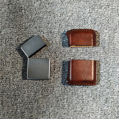 Handmade Mens Leather Zippo Lighter Pouch Personalization Biker Zippo lighter case