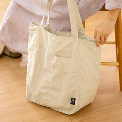 Womens White Nylon Huge Tote Bag Minimalist Nylon Shoulder Tote Messenger Bag for Women