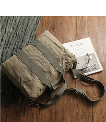 Army Green Canvas Mens Pilot Bag Canvas WWII Bag Canvas Army Weekender Bag Travel Bag for Men