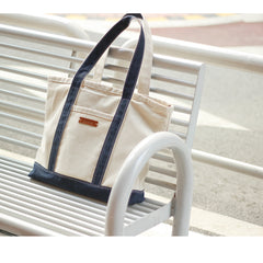 Womens White&Blue Canvas Stachel Tote Bag Canvas Tote Shoulder Bags Handbag for Women