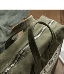 Army Green Canvas Mens Pilot Handbag Canvas WWII Bag Canvas Army Vertical Weekender Bag Travel Bag for Men