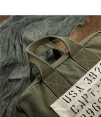 Canvas Mens Pilot Handbag Army Green Canvas WWII Bag Canvas Army Vertical Weekender Bag Travel Bag for Men