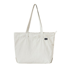 Womens White Nylon Stachel Tote Bag Minimalist Nylon Tote Shoulder Bags Handbag for Women