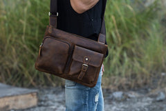 Vintage Leather Mens Cool Messenger Bag Shoulder Bags  for Men - iwalletsmen