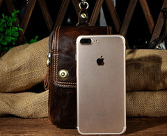 Small Mens Leather Belt Pouch Holsters Belt Cases Cell Phone Waist Pouches for Men - iwalletsmen