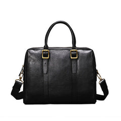 Brown Leather Mens Briefcase 13 inches Laptop Work Handbag Shoulder Business Bags For Men
