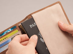 Vintage Leather Men Small Slim Travel Wallet Passport Wallet for Men - iwalletsmen