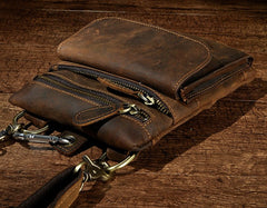 Vintage Mens Leather Belt Pouch Holster Side Bag Belt Case Waist Pouch for Men - iwalletsmen