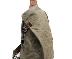 Cool Waxed Canvas Mens One Shoulder Pack Sling Bag Chest Bag for men - iwalletsmen