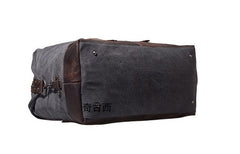 Mens Waxed Canvas Leather Weekender Bag Canvas Overnight bag Travel Bag for Men - iwalletsmen