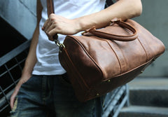Leather Mens Small Weekender Bags Travel Bag Shoulder Bags for men - iwalletsmen
