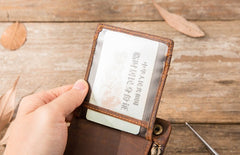 Cool Leather Mens Slim Small Wallets Bifold Vintage billfold Wallet for Men - iwalletsmen