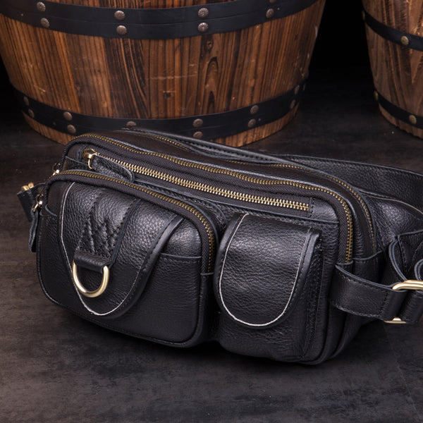 Vintage Leather Fanny Pack Mens Waist Bag Hip Pack Belt Bag Bumbag for –  iwalletsmen