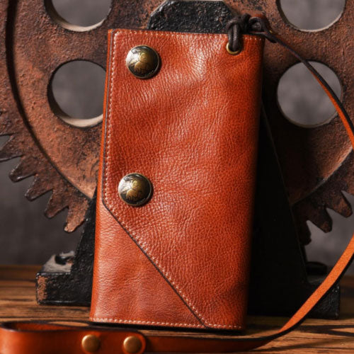 Handmade Mens Cool Leather Chain Wallet Biker Trucker Wallet