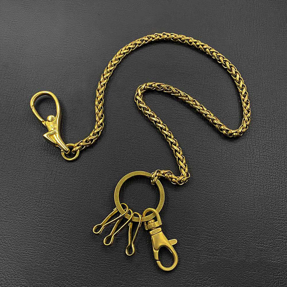 Fashion Brass 18" Mens Key Chain Pants Chain Wallet Chain Motorcycle Wallet Chain for Men - iwalletsmen