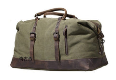 Mens Waxed Canvas Leather Weekender Bag Canvas Overnight bag Travel Bag for Men - iwalletsmen
