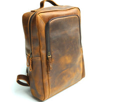 Vintage Leather Mens Backpacks Travel Backpack Laptop Backpack for men - iwalletsmen