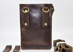 Mens Leather Small Belt Pouch Side Bag Waist Pouch COURIER BAG Holster Belt Case for Men - iwalletsmen