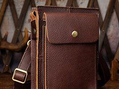 Mens Leather Small Belt Pouch Side Bag Waist Pouch COURIER BAG Holster Belt Case for Men - iwalletsmen