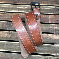 Cool Handmade Embossed Brown Tooled Leather Mens Belt Dark Brown Leather Belts for Men - iwalletsmen