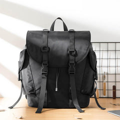Stylish Black Nylon Mens 15 inches Travel Backpacks Laptop Backpack College Bag for men - iwalletsmen