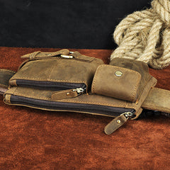 Vintage Leather Mens Fanny Pack Waist Pack Hip Pack Belt Bag for Men - iwalletsmen