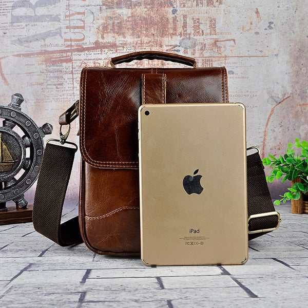 Cool Leather Mens Small Messenger Bag Tablet Side Bag Shoulder Bags Fo –  iwalletsmen