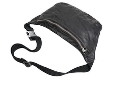 Cool Black Leather Men Chest Bag Waist Bags Coffee Fanny Pack Hip Bag One Shoulder Backpack For Men - iwalletsmen