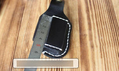 Handmade Mens Black Leather Standard Zippo Lighter Cases Zippo Lighter Holder with Belt Loop - iwalletsmen