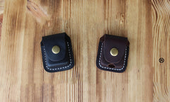 Black Leather Mens Standard Zippo Lighter Case Handmade Zippo Lighter Holder with Belt Loop - iwalletsmen