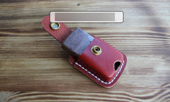 Handmade Mens Brown Leather Classic Zippo Lighter Case Zippo Lighter Holder with Belt Loop - iwalletsmen