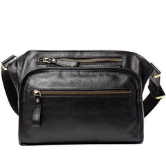 Black Leather Fanny Pack Mens Waist Bag Hip Pack Belt Bags Bumbag for Men - iwalletsmen
