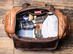 Coffee Leather Mens Travel Bag Weekender Bag Large Duffle Bag Brown Overnight Bag Travel Bag for Men