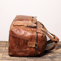 Brown Leather Mens Travel Bag Weekender Bag Large Duffle Bag Brown Overnight Bag Travel Bag for Men
