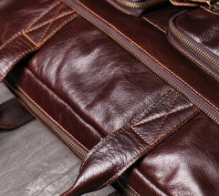 Brown Oiled Leather Men's Brown Professional Briefcase 15‘’ Laptop Handbag Business Bag For Men - iwalletsmen