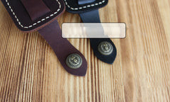 Handmade Black Leather Mens Classic Zippo Lighter Case Zippo Lighter Holder with Belt Clip - iwalletsmen
