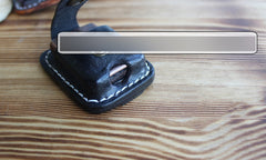 Mens Coffee Leather Classic Zippo Lighter Case Black Handmade Zippo Lighter Holder with Belt Clip - iwalletsmen