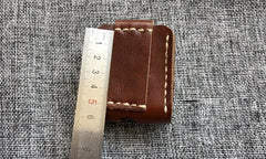 Handmade Mens Brown Leather Classic Zippo Lighter Case Star Zippo Lighter Holder with Belt Clip - iwalletsmen