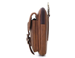 Brown Leather Cell Phone Holster Waist Pouches Belt Pouch Belt Bag For Men - iwalletsmen