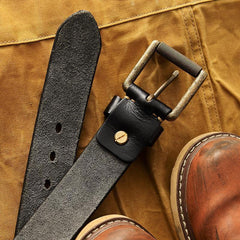 Cool Leather Simple Black Leather Belts Mens Belt Men Brown Leather Belts for Men - iwalletsmen