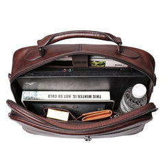 Coffee Leather Mens Briefcase Work Briefcase Business Briefcase Laptop Briefcase For Men