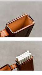 Cool Brown Leather Mens 20pcs 100s Cigarette Holder Case Cool Custom Cigarette Case for Men