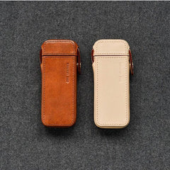 Beige Leather Mens 20pcs 100s Cigarette Holder Case Cool Custom Cigarette Case for Men