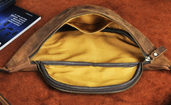 Cool Vintage Brown Mens Leather Fanny Pack Belt Bags Waist Bag For Men - iwalletsmen