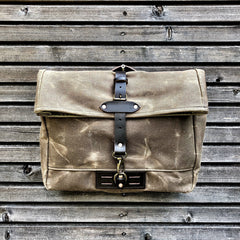 Cool Waxed Canvas Leather Mens 14'' Messenger Bag Motorcycle Side Bag Handbag For Men - iwalletsmen