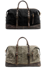 Cool Canvas Leather Mens Black Travel Weekender Bag Waterproof Duffle bag for Men - iwalletsmen