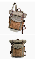 Cool Canvas Retro Mens Large Waterproof Travel Bag Computer Bag Student Backpack for Men - iwalletsmen