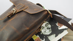 Cool Mens Leather School Backpack Travel Backpack Leather Satchel Backpack for Men - iwalletsmen
