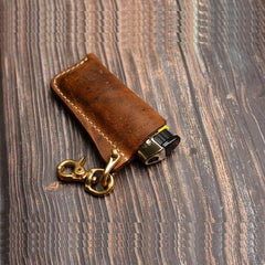 Handmade Coffee Bic j3 j5 j6 Leather Lighter Cases Leather Bic j3 j5 j6 Lighter Holder Leather Bic j3 j5 j6 Lighter Covers For Men - iwalletsmen