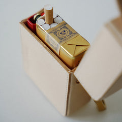 Handmade Leather Mens Cigarette Case with Lighter Holder for Men Best Gift for Him